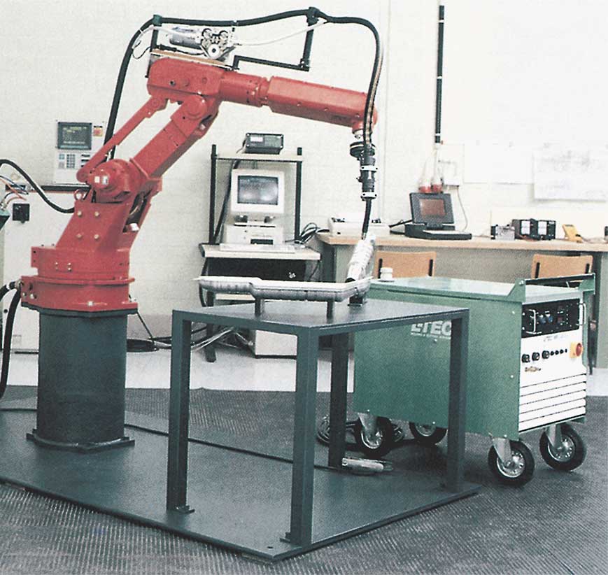 SKS Welding Systems robot with welding torch, time of foundation 1989