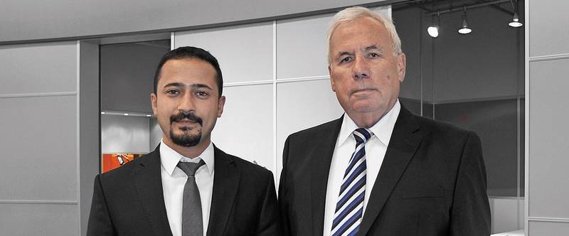 [Translate to English:] Serdar Arican, Geschäftsführer SKS Welding Systems Türkei und Dieter Klein, Geschäftsführer SKS Welding Systems Deutschland