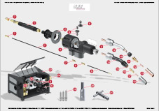 SKS Teileübersicht Schweißbrenner Frontpull 8i Aluminium