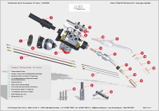 SKS Frontpull 7 welding torch – 23° version – parts overview