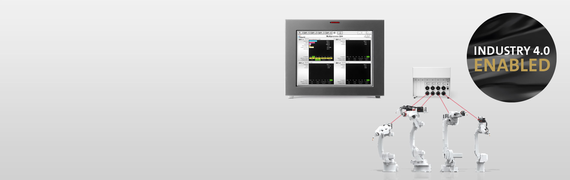 Q84r weld process controller for the simultaneous control of up to four welding machines